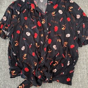 NWOT trick r treat crop tie shirt SAM